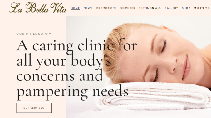 La Bella Vita Beauty website design